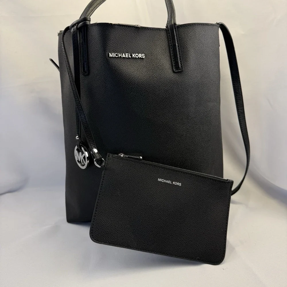 Michael Kors Hayley Large‎ Black Saffiano Leather Tote Bag Shoulder Purse